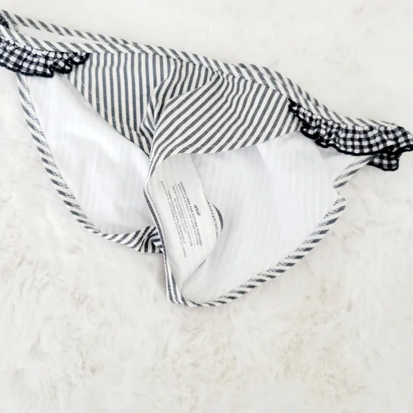 🕶AERIE TIE BACK BIKINI TOP AND SEERSUCKER RUFFLE BIKINI BOTTOM GINGHAM SIZE S - Picture 8 of 12
